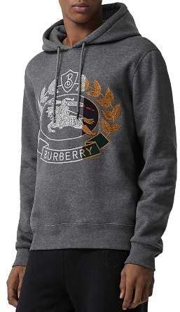 burberry crest hooded sweatshirt
